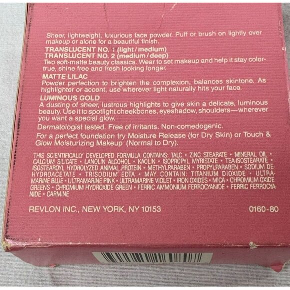 Vintage Revlon Touch & Glow Loose Face Powder Translucent No.1 Light - Med - Picture 2 of 7